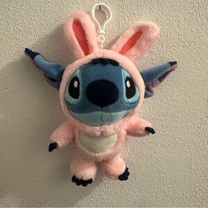 Ruz Stitch Plush Toy with Pink Bunny Outfit Dangler